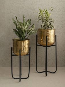 Maceta Decorativa de Metal Estilo Rústico de Linea Exports Inc, Maceta Elegante y Duradera para Plantas de Interior y Exterior - Product Image 6