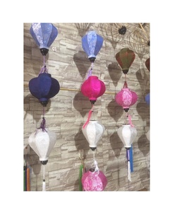 Silk <b>Lantern</b> created with soft silk and strong bamboo ribs great for hanging decor and Asian style interiors Vietnam made - Product Image 2