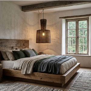 Rustic Asian Vintage Brown Woven Rattan Pendant <b>Light</b> <b>Shade</b> Handwoven Bamboo Mesh Indoor Hanging Ceiling Lamp Cover - Product Image 6