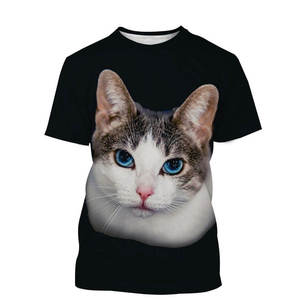 Camisetas Unisex de Verano con Estampado de Gato, Camisetas Casuales de Cuello Redondo y Manga Corta para Hombre, Estilo Hip Hop con Estampado 3D de Animales - Product Image 1