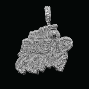 Eagle Moissanite Pendant 18K Gold Filled Channel Setting Baguette Cut Hiphop Charm Unisex Everyday Wear - Product Image 4