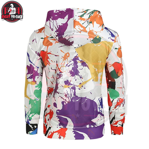 Sweat à capuche décontracté et tendance à manches longues, imprimé par sublimation, motif abstrait multicolore, haute qualité, 100 % polyester, avec poche, collection automne - Product Image 3
