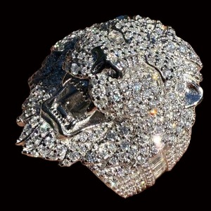 Lion Head Hip Hop <b>Ring</b> <b>Men</b> 925 Sterling <b>Silver</b> Moissanite Diamond Rhodium Finish Bling Statement Jewelry Luxury Fashion - Product Image 2