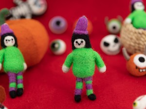 Wholesale Felt & Yarn Wool Felt Adult Trainee Green <b>Witch</b> Cute Apprentice Spooky Halloween <b>Decor</b> Gift Set - Product Image 5