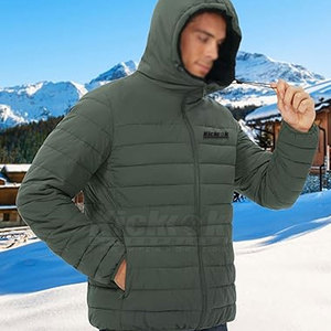 Nueva Chaqueta Clásica con Capucha, Acolchada, Ligera, Cálida, Impermeable y Cortavientos, con Cierre Frontal de Cremallera, para Invierno y Uso Urbano - Product Image 3