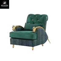 Fauteuil de salon de luxe de marque classique de haute qualité, canapé pouf moderne décontracté pour hommes avec accoudoirs en forme de serpent doré