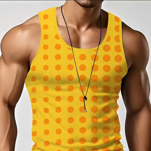 Nouveau débardeur en coton imprimé pour homme, style hip-hop, respirant, décontracté, sans manches, essentiel pour l'été, logo personnalisé - Product Image 1