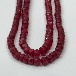 Cuentas facetadas de rubí natural en tendencia, rondel de 4-5mm, hilo de rubí rojo AAA de la India, gema suelta para fabricación de joyas, grado mayorista. - Product Image 5