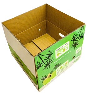 Caja de Cartón de Embalaje de Cartón Reciclado Ecológico OEM, Impresión de Logotipo Personalizado para Verduras Frescas, Harina, Alimento, Hecho con Materiales Reciclados - Product Image 2