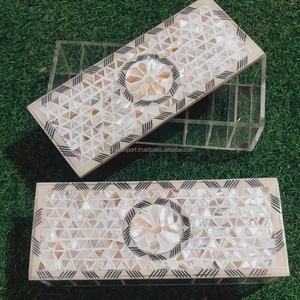 Contenedor de tapa con Incrustaciones de nácar de alta calidad, regalo único de Ramadán para decoración del hogar, caja de almacenamiento de postres con tapa, manualidades RF - Product Image 2