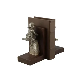 Premium Handmade Gravure Printed Metal <b>Book</b> Stand Elegant Reading Rack <b>Study</b> Rooms Vintage Gold-Plated Aluminium Figurine - Product Image 4