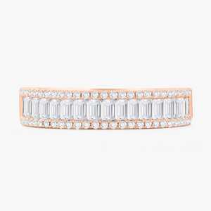 Half Eternity Wedding Bands 14k 18k Solid Gold Round Baguette Cut Lab Grown <b>Diamond</b> Everyday Modern Stackable <b>Rings</b> Manufacturer - Product Image 5
