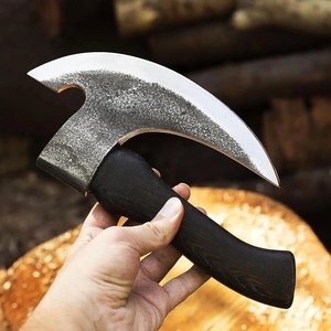 Cuchillo para Pizza Industrial Forjado a Mano, Cuchilla Tipo Hacha de Acero con Alto Contenido de Carbono, Mango de Madera de Fresno, Personalizable, Profesional para Cocina - Product Image 3