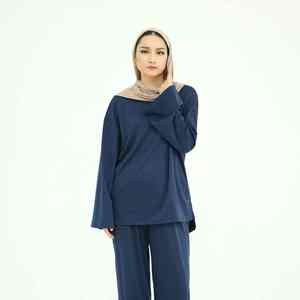 Abaya décontractée à manches plissées pour femmes musulmanes, style Dubaï, robe longue maxi islamique modeste, séchage rapide, légère et respirante - Product Image 2