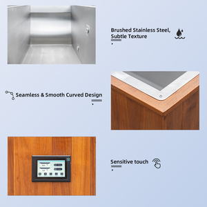 Hệ Thống Làm Lạnh Nước Lạnh 2 Người Bồn Tắm Nước Đá Hệ Thống Làm Mát Tấm Lót Bằng Thép Không Gỉ Hình Vuông Bằng Gỗ - Product Image 3