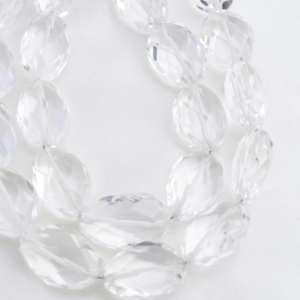 Offre Spéciale : Pierres Précieuses Ovales Facettées en Cristal Blanc, 2 Fils, pour la Fabrication de Bijoux Fins - Product Image 1