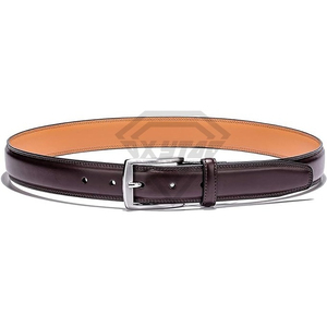 Ceinture en cuir bordeaux de qualité supérieure pour hommes, ceinture formelle pour costumes et pantalons, fabricant de vêtements de haute qualité Power World - Product Image 4