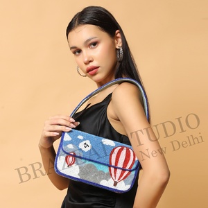 New Arrival BRAZEAL STUDIO Velvet Fashion Designer Women Single Beaded Geometric Pattern Shoulder Clutch Purse Cover Daily Life - Product Image 3