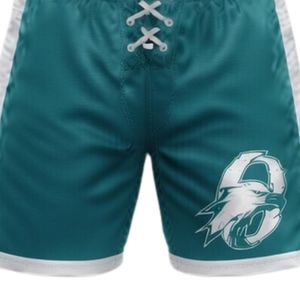 Men Teal White Sublimated <b>Ice</b> Hockey Jersey Shorts Set Polyester V Neck Printed Athletic Sportswear Match Performance Apparel - Product Image 4