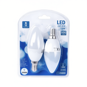 Lampadina Led C37 E14 6W 6400K bianco freddo 500Lm 25000H Confezione da 2 pezzi - Product Image 2