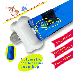 Ensemble biodégradable bleu de 50 rouleaux de sacs à crottes de chien personnalisés écologiques et portables en plastique pour l'élimination des déchets d'animaux domestiques - Product Image 5