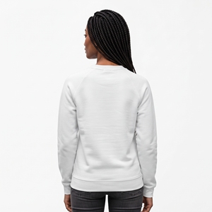 Sudadera Blanca de Cuello Redondo para Mujer, Manga Larga, Estilo Raglán, Lisa, Informal, 2026 - Product Image 3