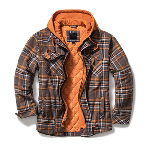 Veste à capuche unisexe grande taille en toile patchwork matelassée, doublée polaire sherpa à carreaux – Meilleure vente - Product Image 2