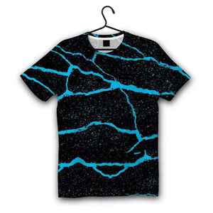 T-shirt pour homme imprimé sur toute la surface avec motif, 100% coton, coupe ample décontractée, lignes brisées, tee-shirt sublimé - Product Image 1