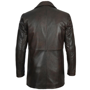 Waterproof Hooded <b>Slim</b> <b>Fit</b> Eco-Friendly Breathable <b>Men's</b> Custom Genuine Leather <b>Coat</b> Winter <b>Trench</b> <b>Coat</b> Blazer Style Woven - Product Image 3