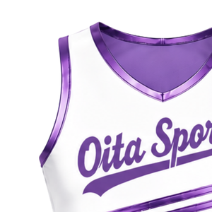 Débardeur de cheerleading violet vif sans manches, coupe courte, léger, respirant, pour entraînement d'équipe, vêtement de sport athlétique - Product Image 4