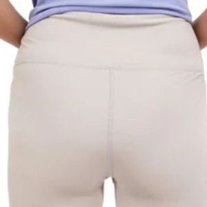 <b>Women's</b> Light Beige High Waist Biker <b>Shorts</b> <b>Knee</b> <b>Length</b> Stretch Fitted Athletic <b>Shorts</b> Yoga Workout Running Fitness Training - Product Image 4