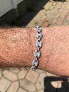 สร้อยข้อมือเงินแท้ 925 ประดับมอสซาไนต์ แบบ Cuban Link พร้อมตัวล็อกแบบวงรี เครื่องประดับสำหรับทุกเพศ เหมาะสำหรับงานแต่งงานและเป็นของขวัญ - Product Image 6
