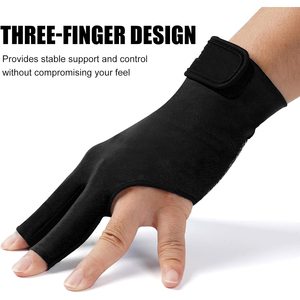 Gants de snooker professionnels Geo Brothers, demi-doigts, en nylon, dos en maille respirante, sangle de poignet réglable, antidérapants, protection UV - Product Image 6