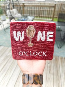 Monedero de cuentas TIMELESS CRAFT Wine O'Clock, cartera de lujo hecha a mano con cremallera, accesorio glamuroso para fiestas, elegante temática de cóctel - Product Image 5