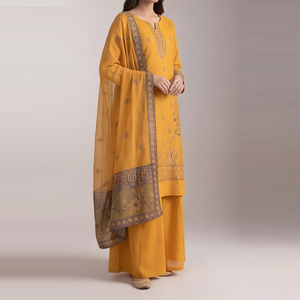 Trajes de 3 piezas de shalwar kameez bordados por diseñadores pakistaníes, estilos de lujo, vestidos de boda tradicionales de tela de algodón para damas. - Product Image 6