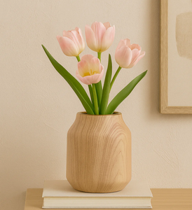 Vase à fleurs décoratif en bois 100% naturel, vente en gros et vente directe de vases à fleurs en bois d'intérieur - Product Image 6
