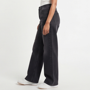 Pantalones Vaqueros de Mezclilla de Alta Calidad, Pantalones de Moda Urbana para Invierno, Pantalones Vaqueros Anchos con Lavado a la Piedra para Mujer - Product Image 5