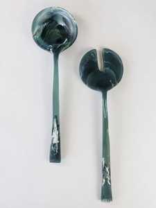 Ensemble de saladiers en résine design, faits main par des artisans royaux, écologiques, modernes, multicolores, cuillères multifonctionnelles pour la maison, la cuisine et les fêtes - Product Image 4