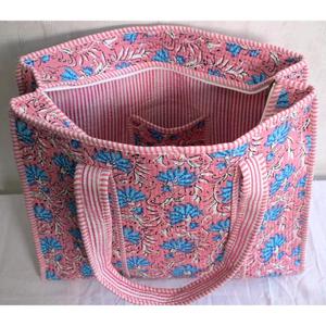 Boho Floral Cotton Tote Bag Indian Handmade <b>Quilted</b> Shoulder <b>Handbag</b> Women Shopping Bag - Product Image 4
