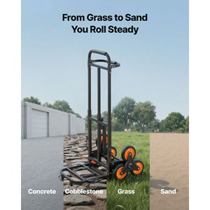 Carrello Pieghevole Robusto con Capacità di Salita Scale di 100 kg, 6 Ruote, 2 Ruote in Ferro, per Trasporto, con Manico Telescopico - Product Image 6
