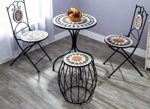 Juego de Muebles de Jardín para Exteriores, Diseño Europeo Tradicional, Hierro Forjado con Recubrimiento en Polvo, Ecológico, para Restaurantes - Product Image 2