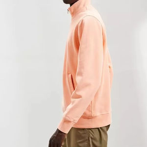 Sweat-shirts en coton à col roulé mi-zippé couleur unie personnalisés pour l'automne, design personnalisé, sweat-shirts décontractés pour hommes à col montant 1/4 zip, sweats à capuche - Product Image 3