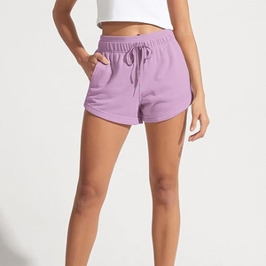 Shorts de Mujer con Cordón y Bolsillos, Estilo Casual, Holgados, de Verano, Cintura Media, Tejido de Algodón y Spandex - Product Image 1