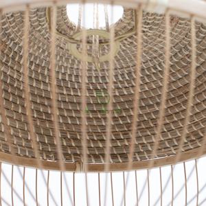 Mezcla de bambú Seagrass luces colgantes patrón redondo PC Material cocina colgante Bali sala de estar/dormitorio Pantalla de techo - Product Image 3