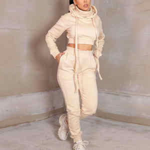 Conjuntos de Pantalones Acampanados y Camisetas de Jersey de Algodón Personalizados, Conjuntos Deportivos de Tacto Suave para Mujer - Product Image 1