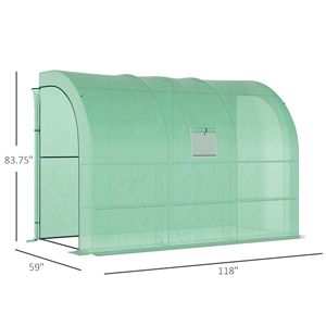 10X5 'X 7' serra magra senza fili 2 porte avvolgirevoli 3 ripiani In filo copertura 3 per piante vivaio giardino serre prodotto - Product Image 5