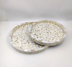 Plateau de service écologique avec design en résine et incrustations de os, vaisselle pour le petit-déjeuner, plateau de service pour aliments et fruits secs au meilleur prix - Product Image 5