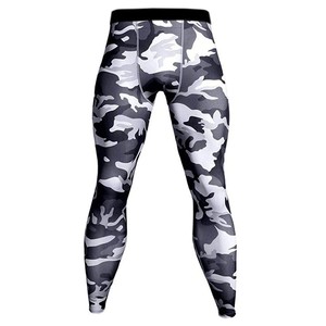 Leggings de compression mi-cuisses pour hommes, gris foncé, taille élastique, imprimé par sublimation, en Spandex et Polyester 260g, séchage rapide - Product Image 4