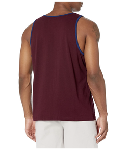 Men's Solid Color Knitted O-Neck Tank <b>Top</b> Casual Wear <b>Maroon</b> - Product Image 2