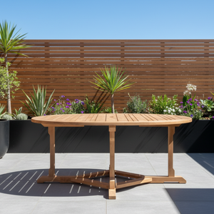 Table de salle à manger d'extérieur au design moderne et écologique en teck massif, style ferme, design contemporain, mobilier d'extérieur commercial - Product Image 2